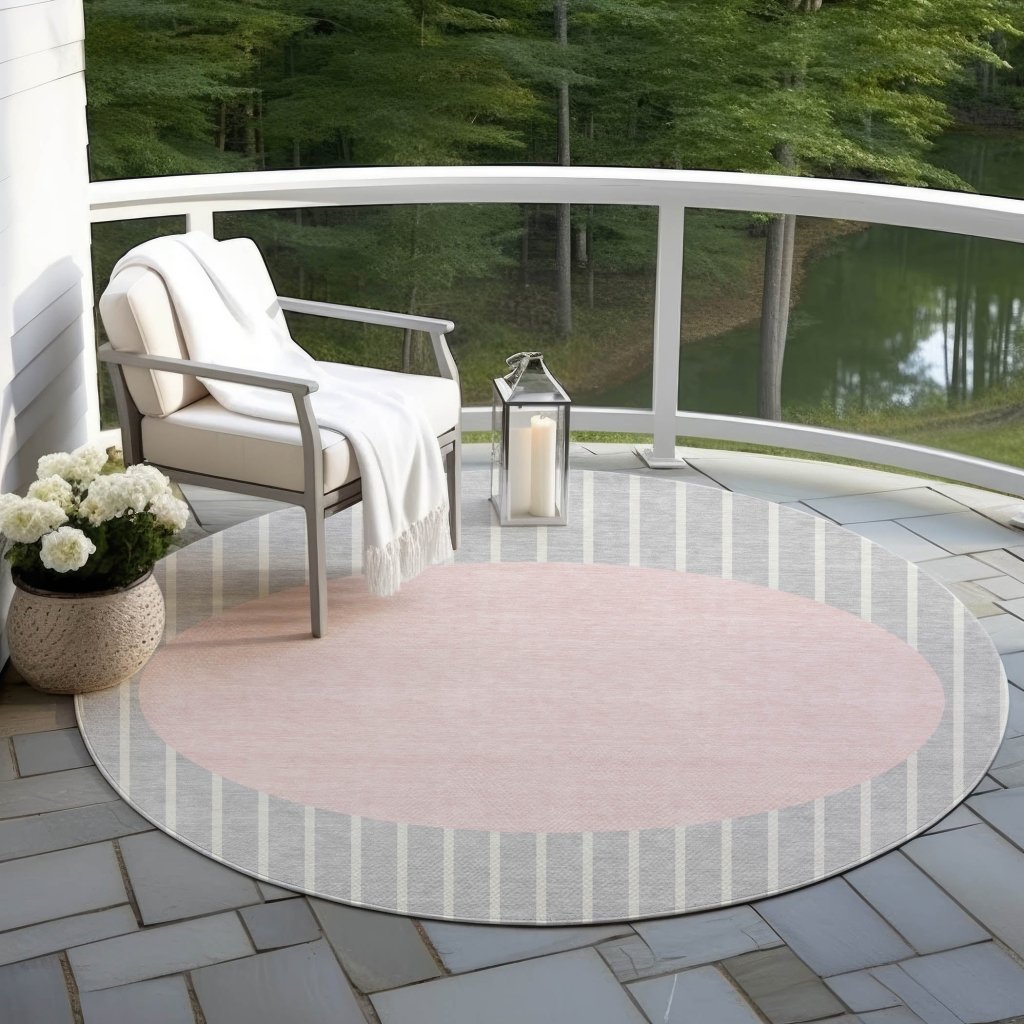 LOOMLAN Rugs Ember Silver Washable Indoor-Outdoor Rug