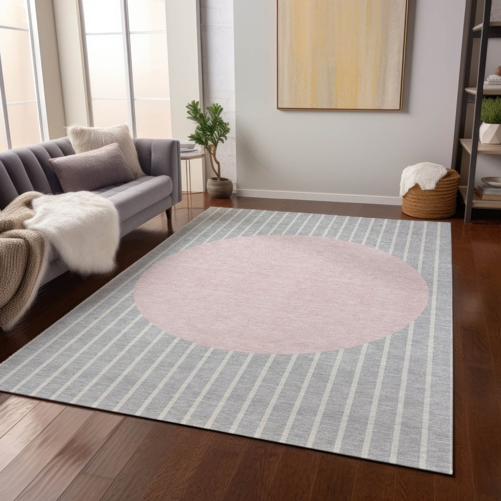 LOOMLAN Rugs Ember Silver Washable Indoor-Outdoor Rug