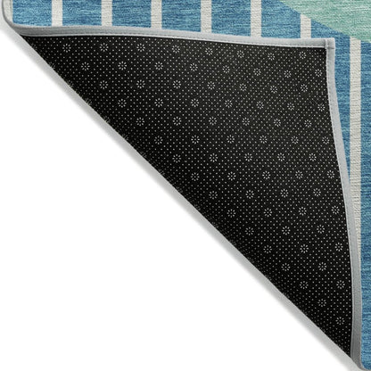 LOOMLAN Rugs Ember Teal Washable Indoor-Outdoor Rug