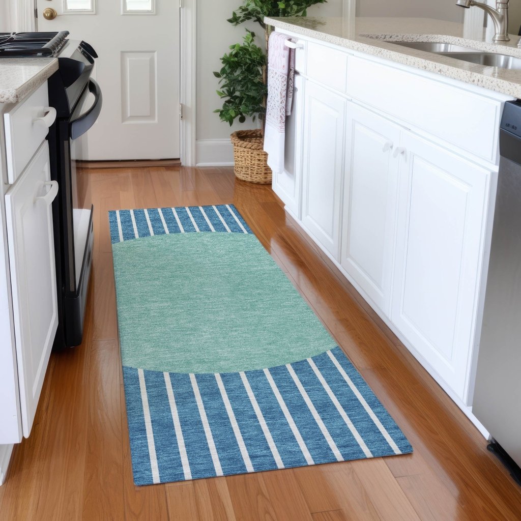 LOOMLAN Rugs Ember Teal Washable Indoor-Outdoor Rug
