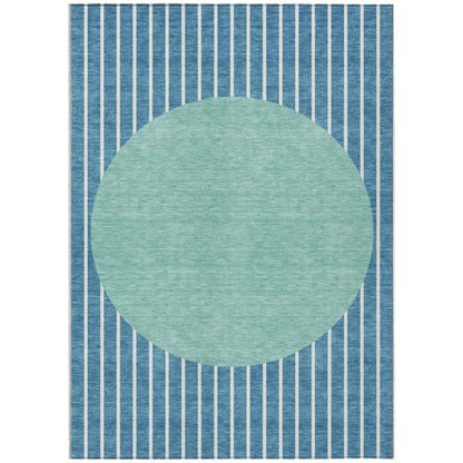 LOOMLAN Rugs Ember Teal Washable Indoor-Outdoor Rug