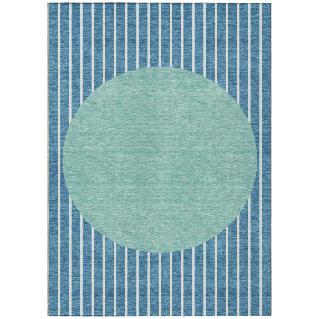 LOOMLAN Rugs Ember Teal Washable Indoor-Outdoor Rug