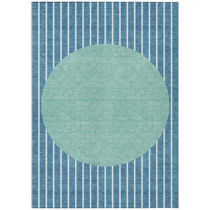 LOOMLAN Rugs Ember Teal Washable Indoor-Outdoor Rug