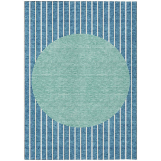 LOOMLAN Rugs Ember Teal Washable Indoor-Outdoor Rug