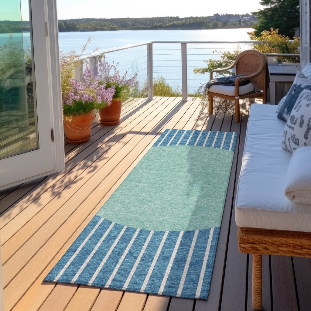 LOOMLAN Rugs Ember Teal Washable Indoor-Outdoor Rug