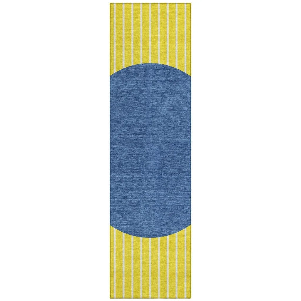 Ember Yellow Washable Indoor-Outdoor Rug