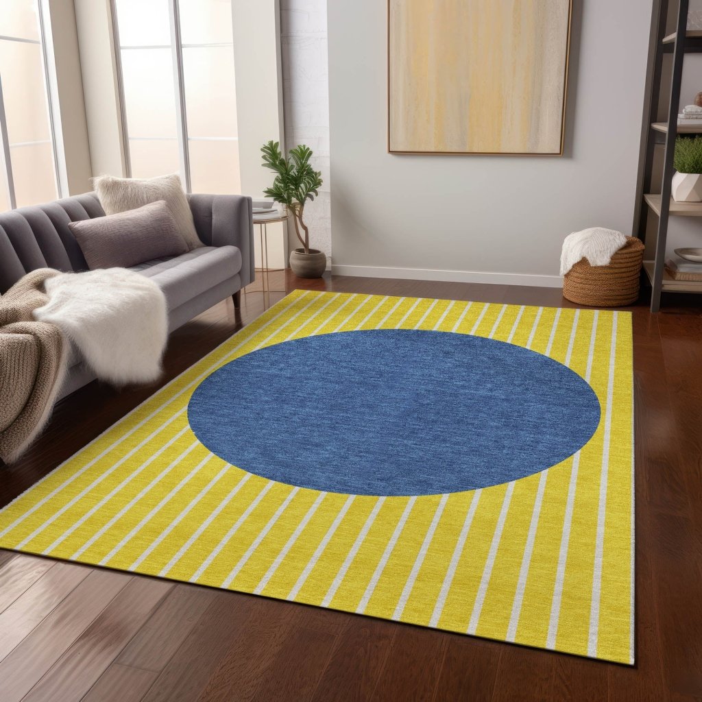 Ember Yellow Washable Indoor - Outdoor Rug - LOOMLAN - LOOMLAN Rugs - Outdoor Rugs