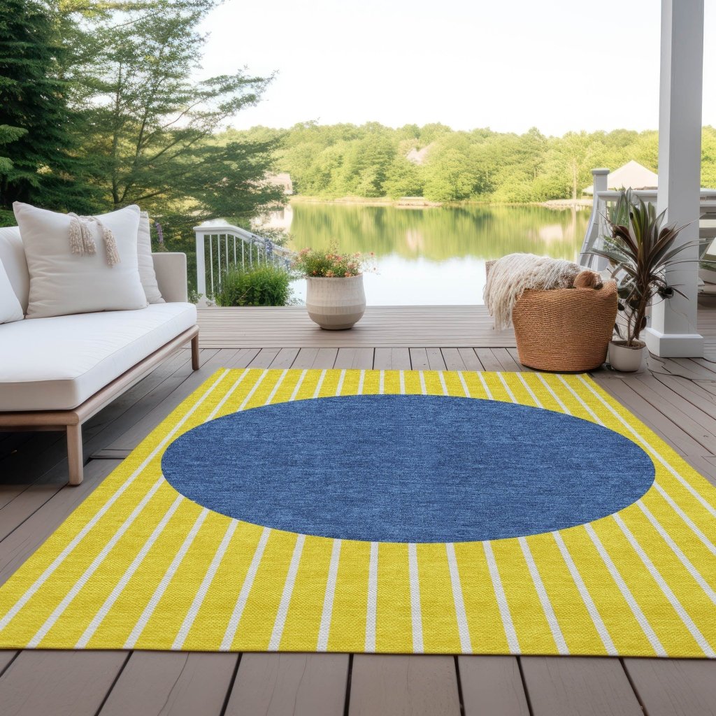 Ember Yellow Washable Indoor - Outdoor Rug - LOOMLAN - LOOMLAN Rugs - Outdoor Rugs