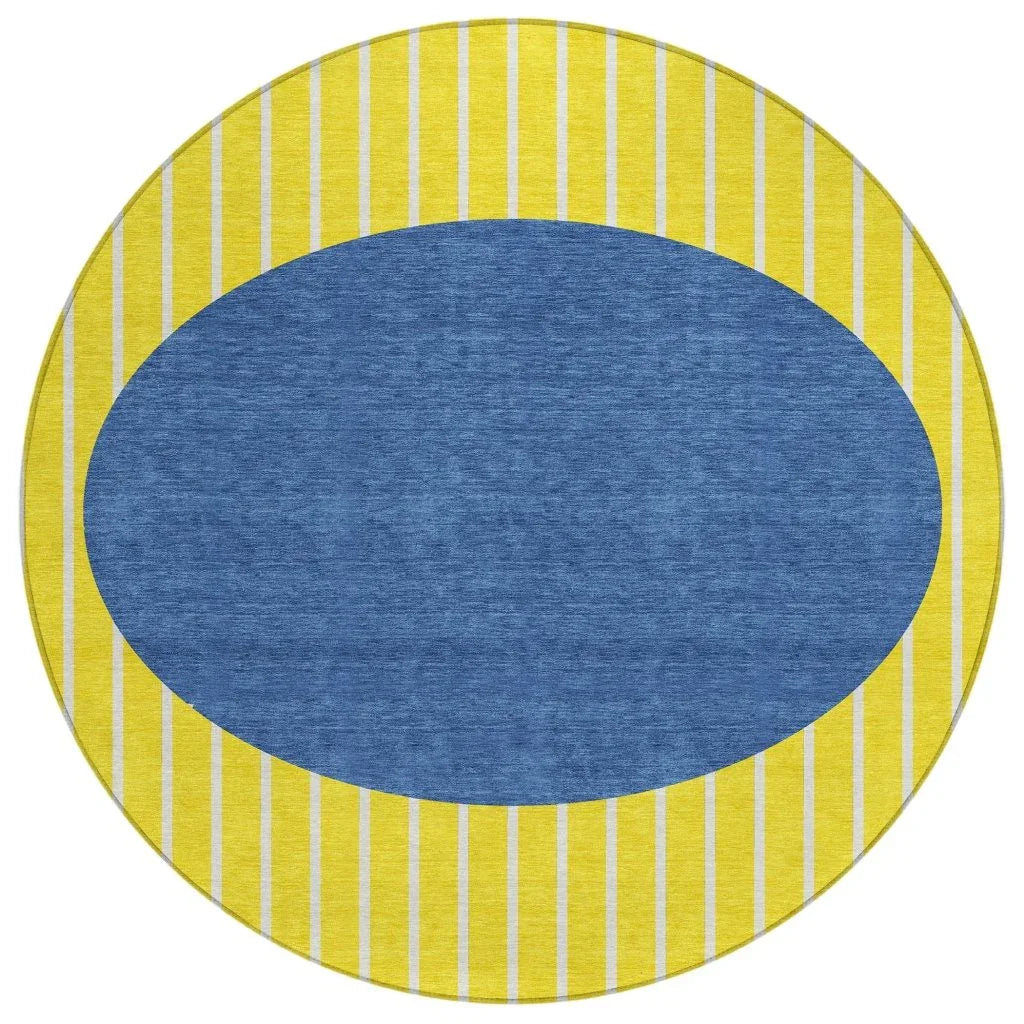 Ember Yellow Washable Indoor-Outdoor Rug