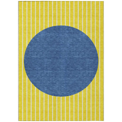Ember Yellow Washable Indoor-Outdoor Rug