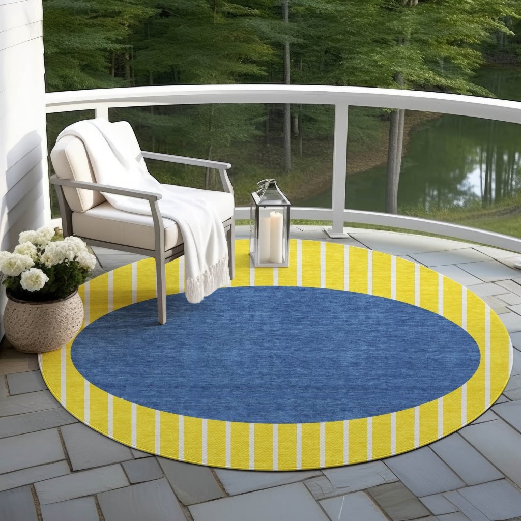 Ember Yellow Washable Indoor - Outdoor Rug - LOOMLAN - LOOMLAN Rugs - Outdoor Rugs