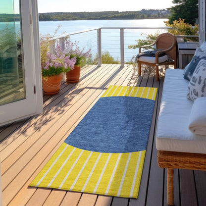 Ember Yellow Washable Indoor - Outdoor Rug - LOOMLAN - LOOMLAN Rugs - Outdoor Rugs