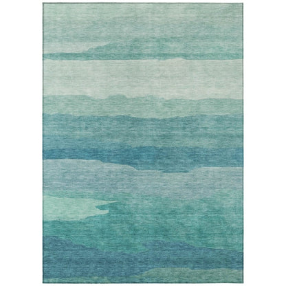 LOOMLAN Rugs Embre Teal Washable Indoor-Outdoor Rug