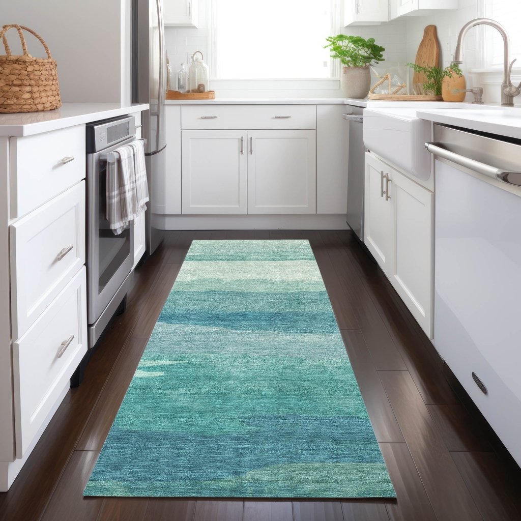 LOOMLAN Rugs Embre Teal Washable Indoor-Outdoor Rug