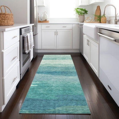 LOOMLAN Rugs Embre Teal Washable Indoor-Outdoor Rug