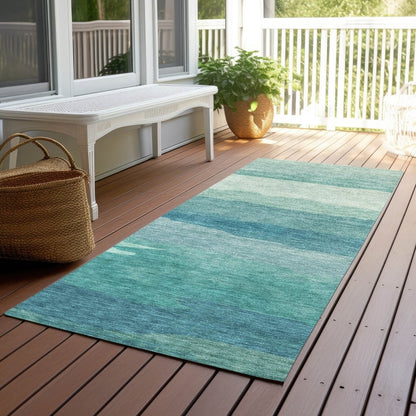 LOOMLAN Rugs Embre Teal Washable Indoor-Outdoor Rug