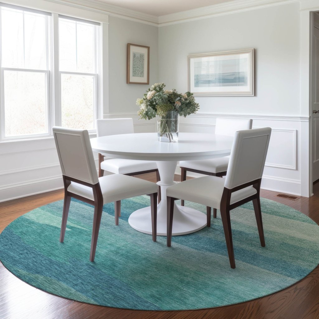 LOOMLAN Rugs Embre Teal Washable Indoor-Outdoor Rug