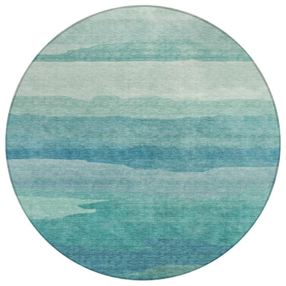 LOOMLAN Rugs Embre Teal Washable Indoor-Outdoor Rug