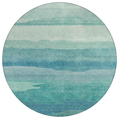 LOOMLAN Rugs Embre Teal Washable Indoor-Outdoor Rug
