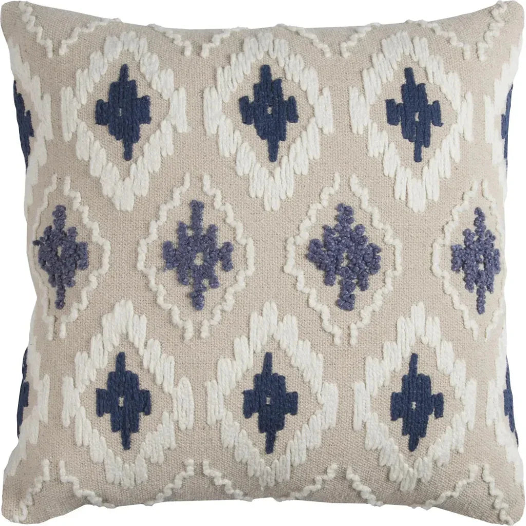 LOOMLAN Embroidered Ikat Throw Pillow Down Insert