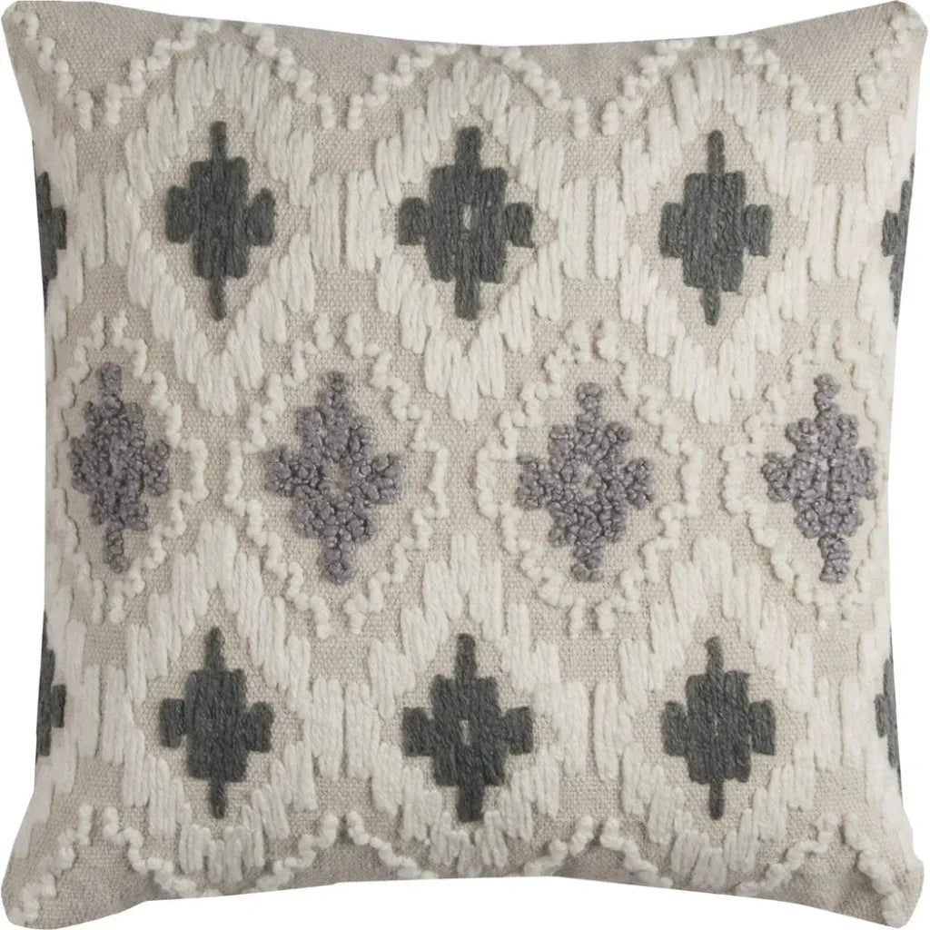 LOOMLAN Embroidered Ikat Throw Pillow Down Insert