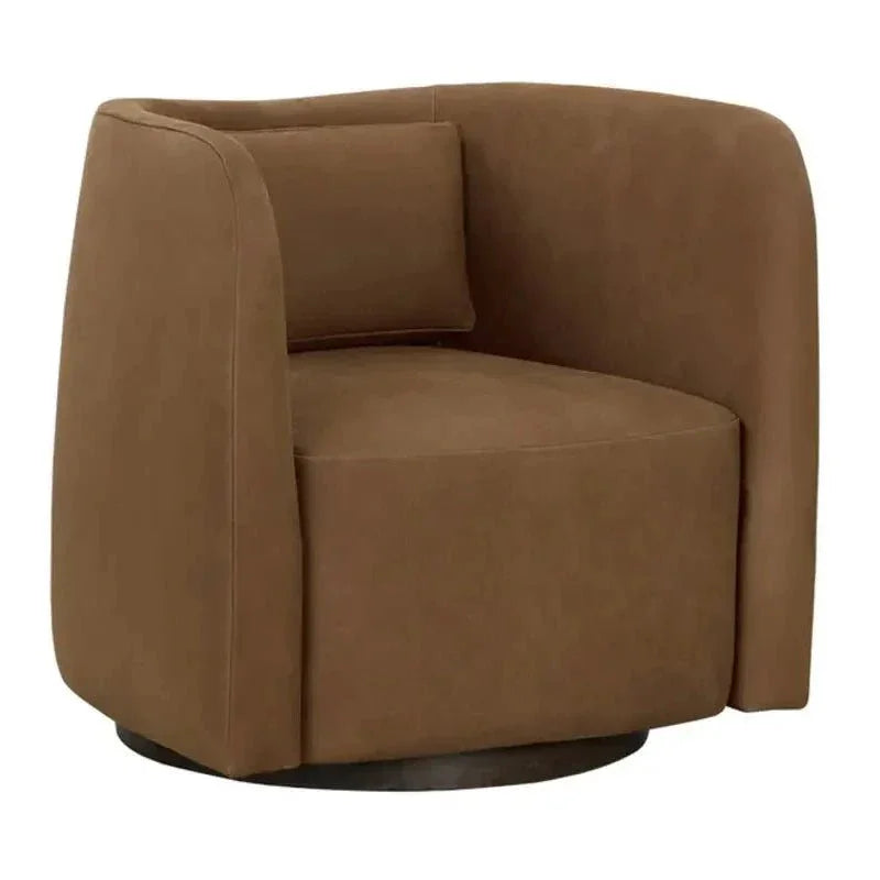 SUNPAN Emilie Leather Swivel Lounge Chair