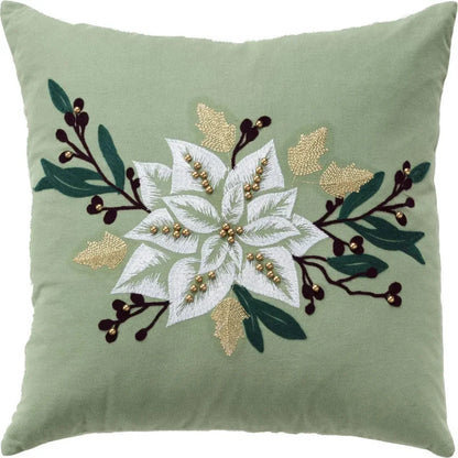 LOOMLAN Emily Embroided Floral Decorative Pillows For Bed