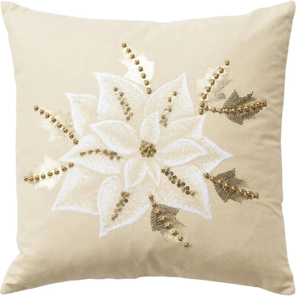 LOOMLAN Emily Embroided Floral Decorative Pillows For Bed
