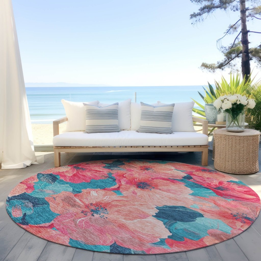 LOOMLAN Rugs Emprelle Orange Washable Indoor-Outdoor Rug