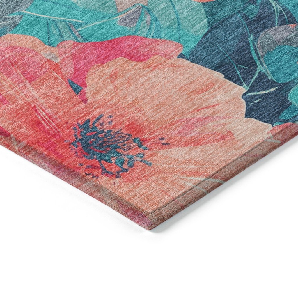 LOOMLAN Rugs Emprelle Orange Washable Indoor-Outdoor Rug