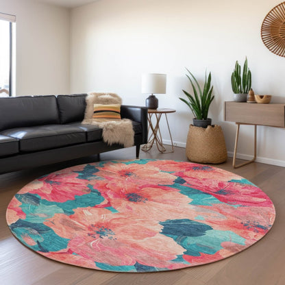 LOOMLAN Rugs Emprelle Orange Washable Indoor-Outdoor Rug