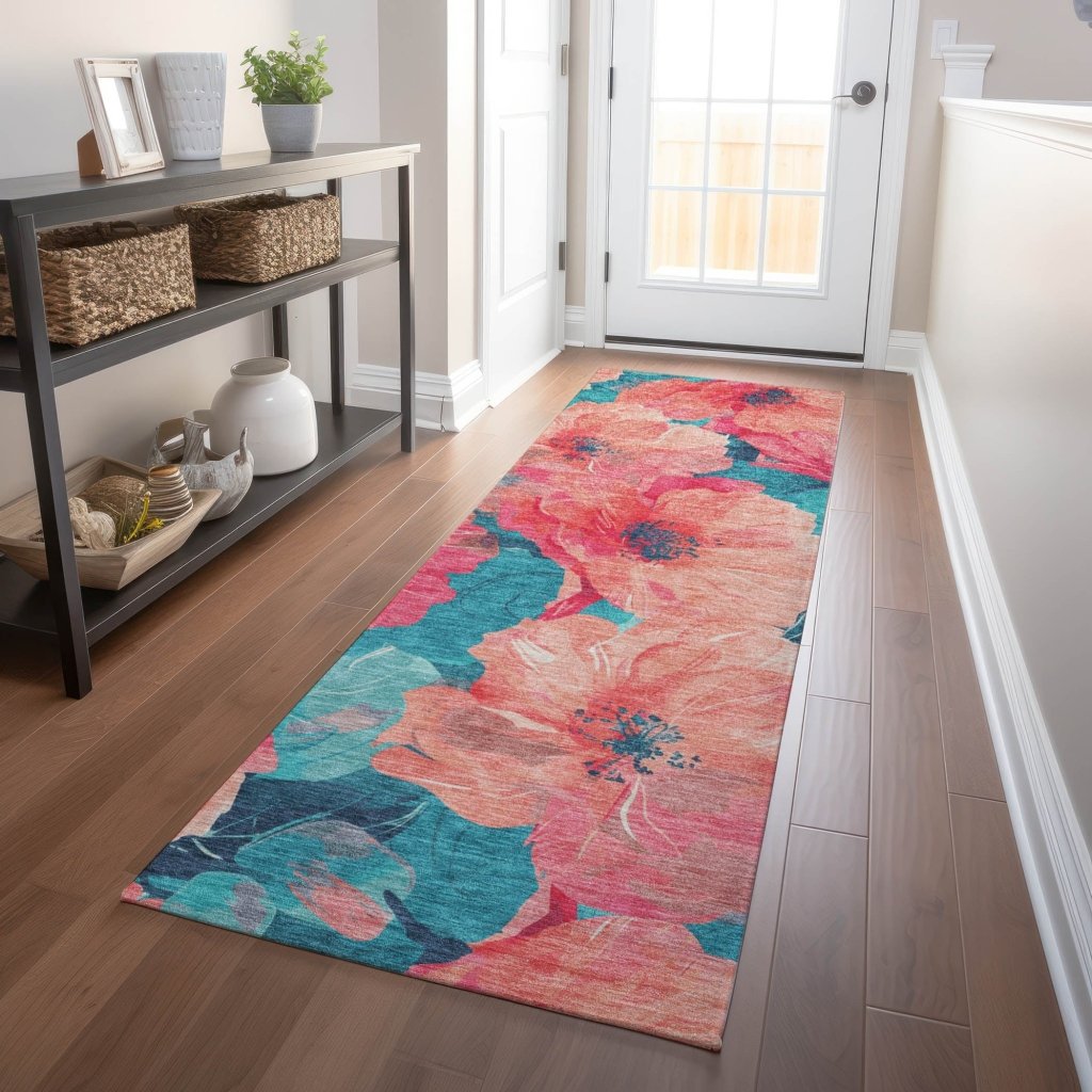 LOOMLAN Rugs Emprelle Orange Washable Indoor-Outdoor Rug