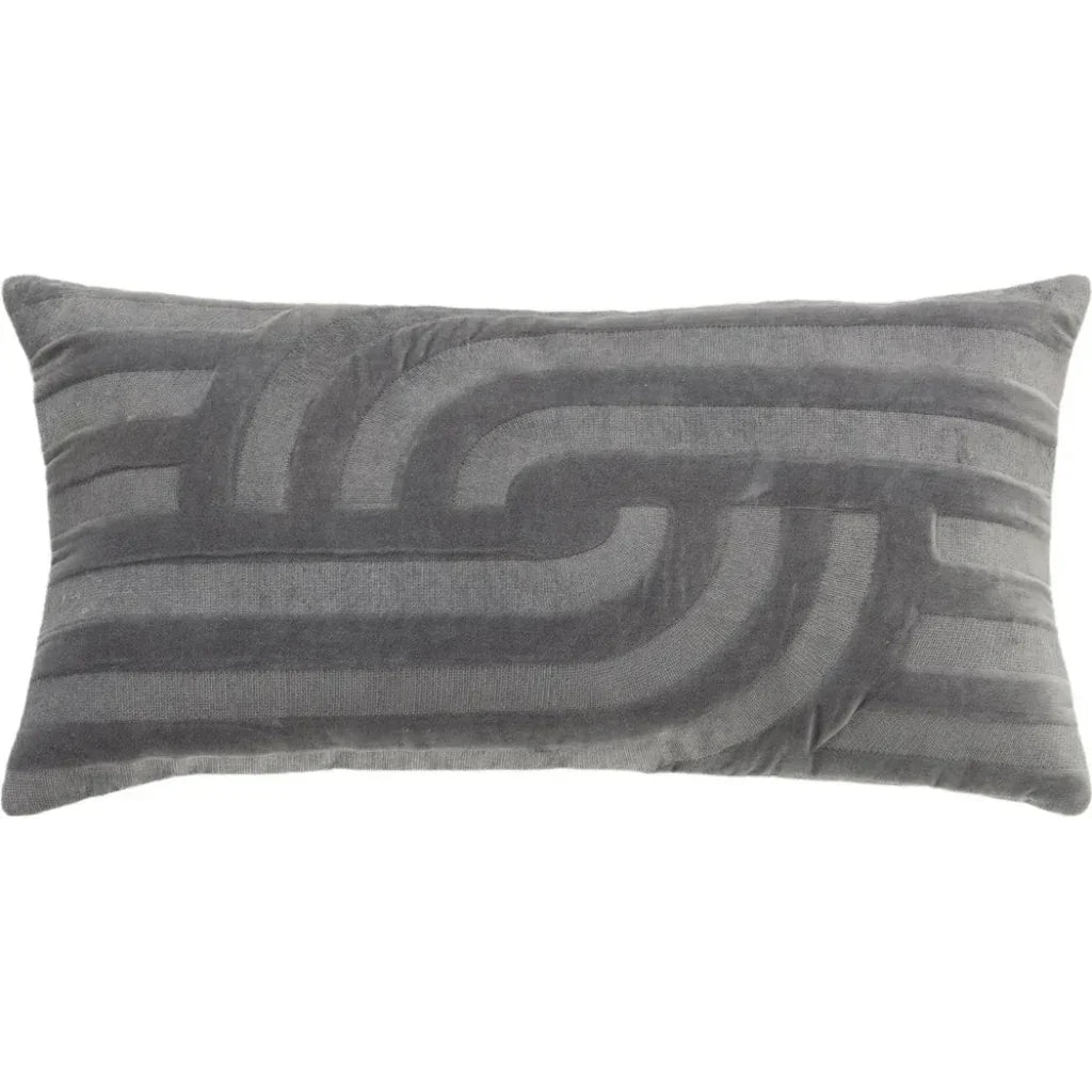 LOOMLAN Emy Embroidered Abstract Lumbar Pillow Covers Insert
