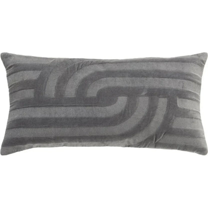 LOOMLAN Emy Embroidered Abstract Lumbar Pillow Covers Insert