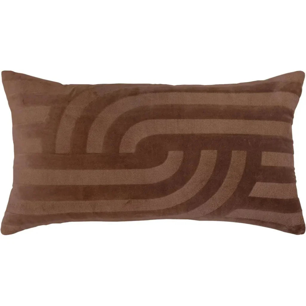 LOOMLAN Emy Embroidered Abstract Lumbar Pillow Covers Insert