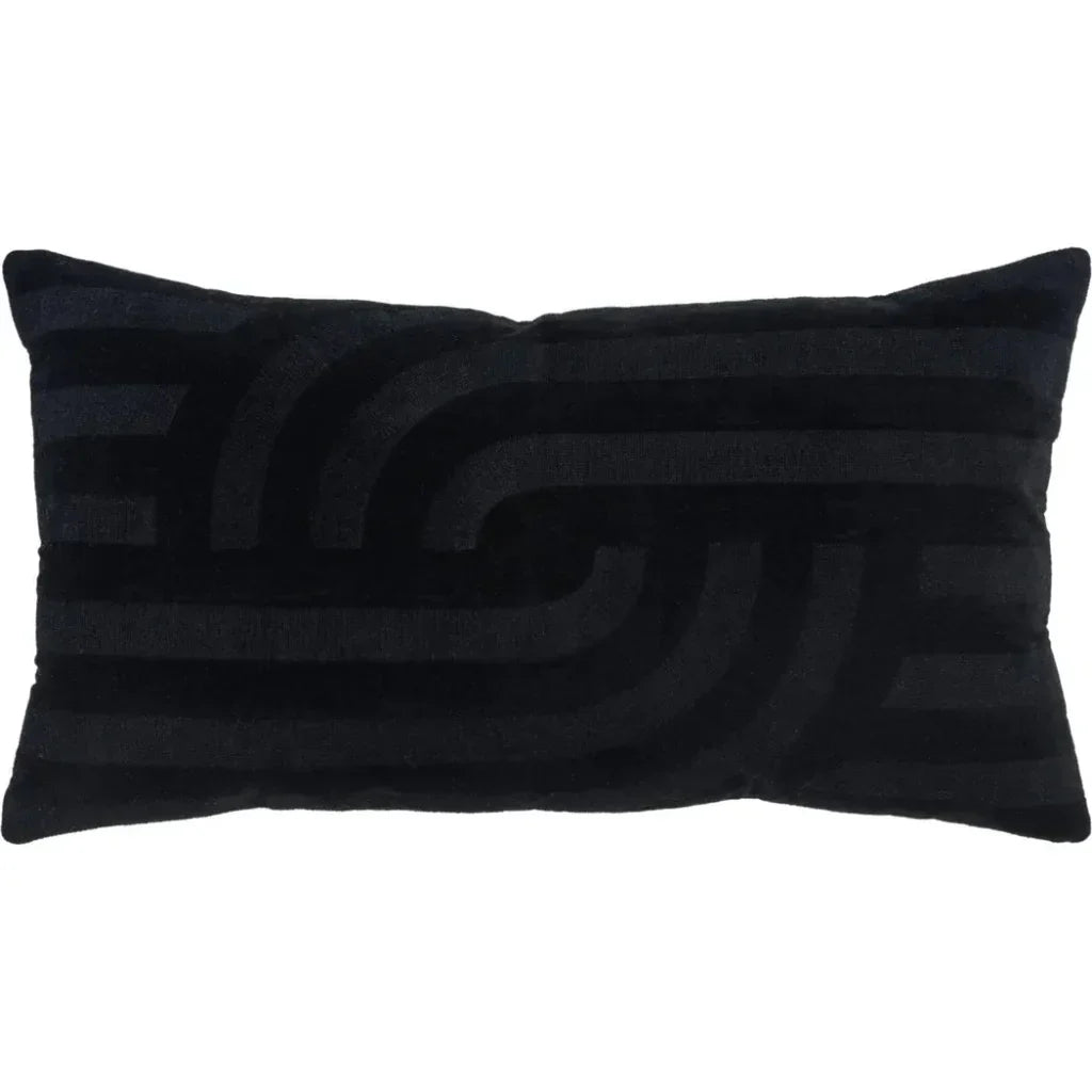 LOOMLAN Emy Embroidered Abstract Lumbar Pillow Covers Insert