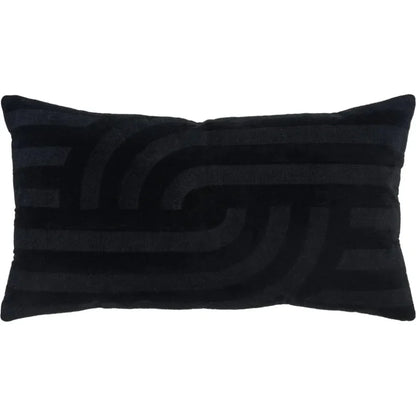 LOOMLAN Emy Embroidered Abstract Lumbar Pillow Covers Insert