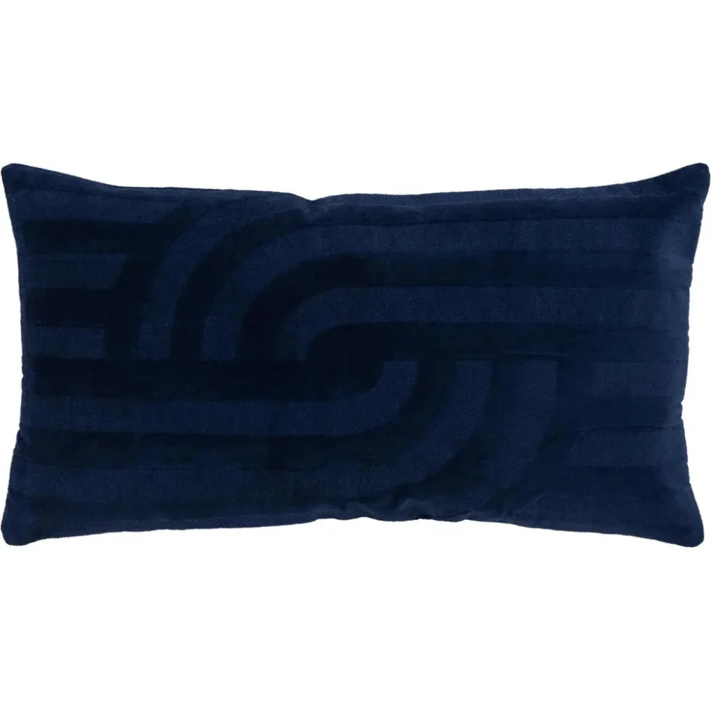 LOOMLAN Emy Embroidered Abstract Lumbar Pillow Covers Insert