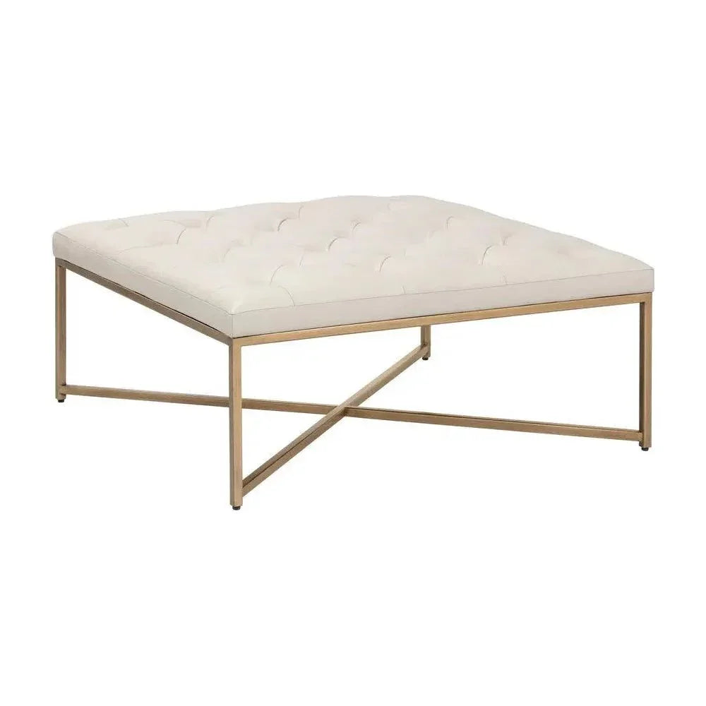 Endall Leather Square Ottoman