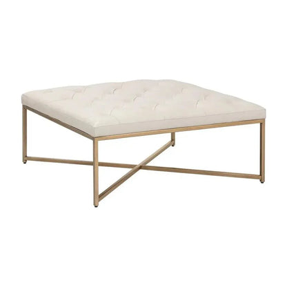 Endall Leather Square Ottoman