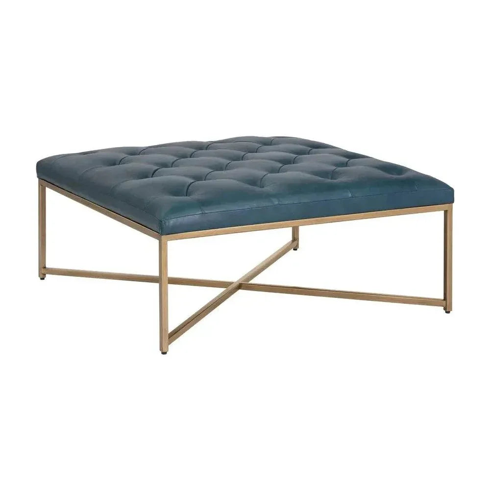 Endall Leather Square Ottoman