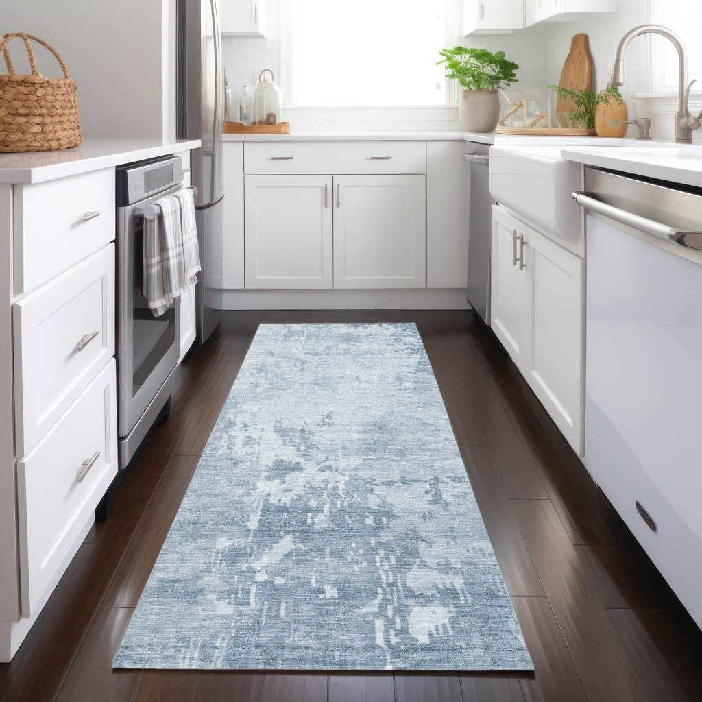 LOOMLAN Rugs Enoa Blue Washable Indoor-Outdoor Rug