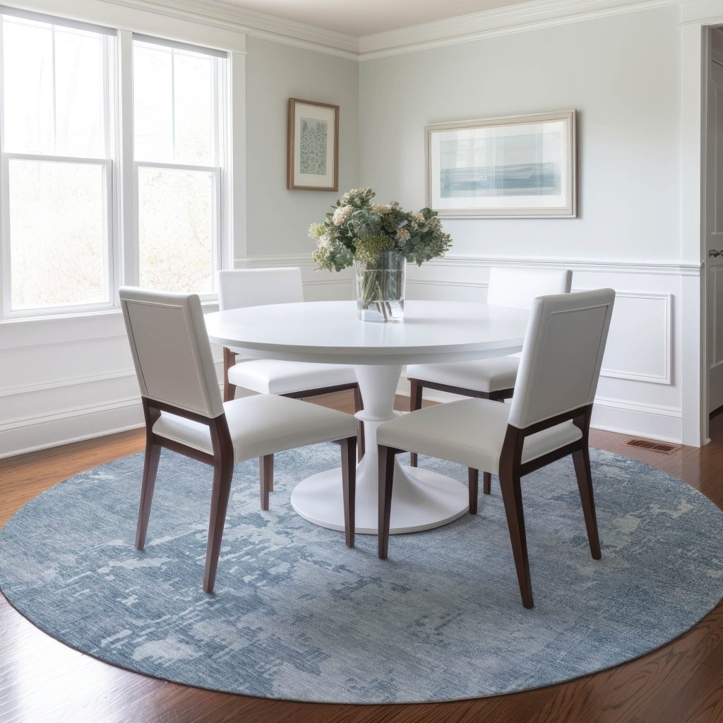 LOOMLAN Rugs Enoa Blue Washable Indoor-Outdoor Rug