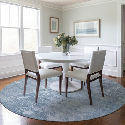 LOOMLAN Rugs Enoa Blue Washable Indoor-Outdoor Rug