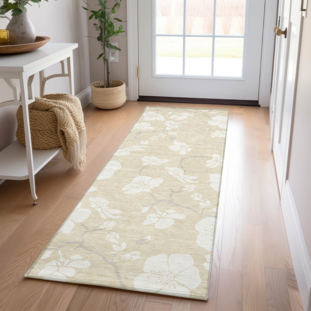 LOOMLAN Rugs Ensa Beige Washable Indoor-Outdoor Rug