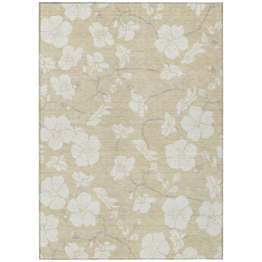 LOOMLAN Rugs Ensa Beige Washable Indoor-Outdoor Rug