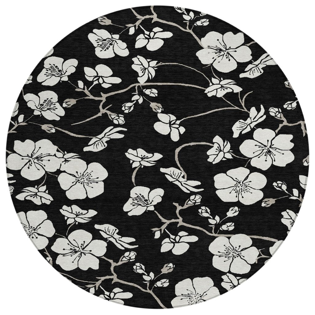 LOOMLAN Rugs Ensa Black Washable Indoor-Outdoor Rug