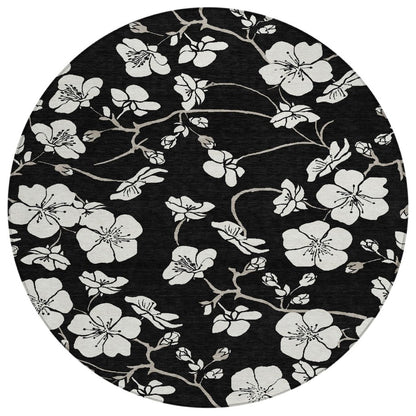 LOOMLAN Rugs Ensa Black Washable Indoor-Outdoor Rug