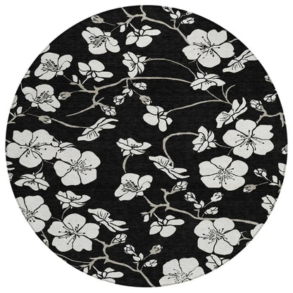 LOOMLAN Rugs Ensa Black Washable Indoor-Outdoor Rug