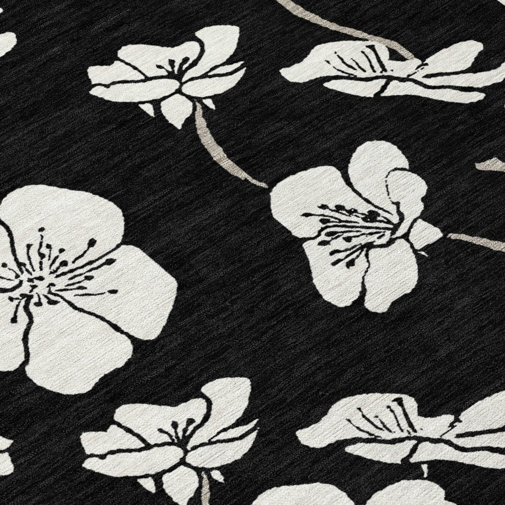 LOOMLAN Rugs Ensa Black Washable Indoor-Outdoor Rug